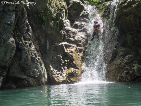 Canyoning slide in the Ossau valley 64