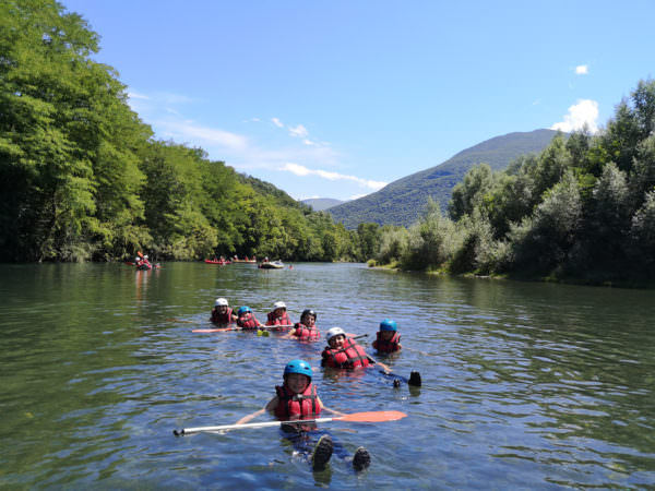 Floating during a rafting trip in the Atlantic Pyrenees 64