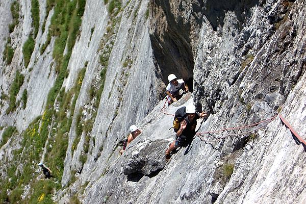 Klettern, pène Sarrière in Gourette 64