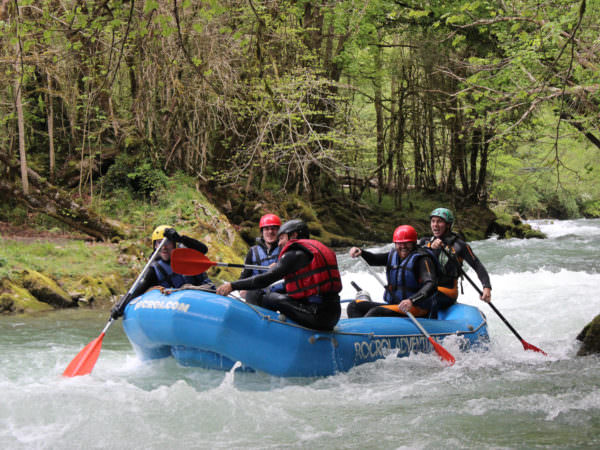 Raften in Laruns op de Gave d'Ossau