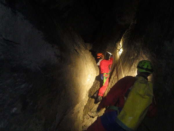 Caving in the Eaux-Chaudes cave, Pyrénées Atlantiques 64