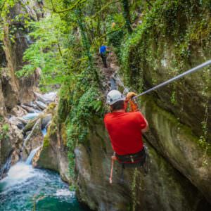 Hourat Tyrolean traverse in Laruns