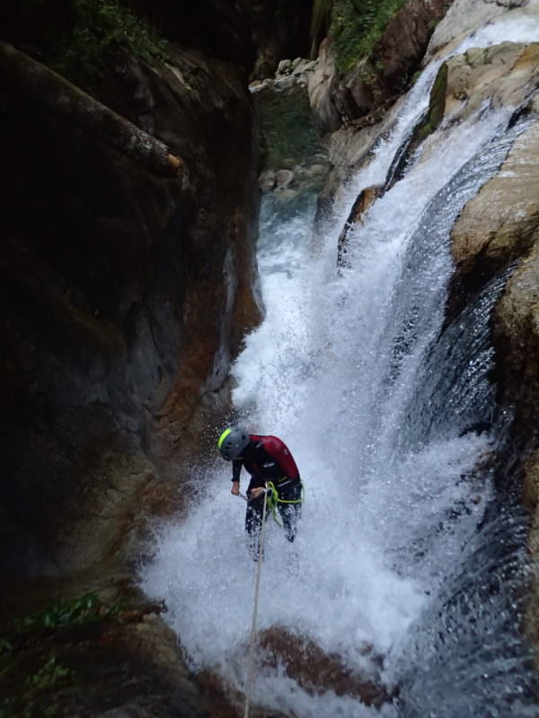 Canyoning Soussouéou in the Atlantic Pyrenees in the 64
