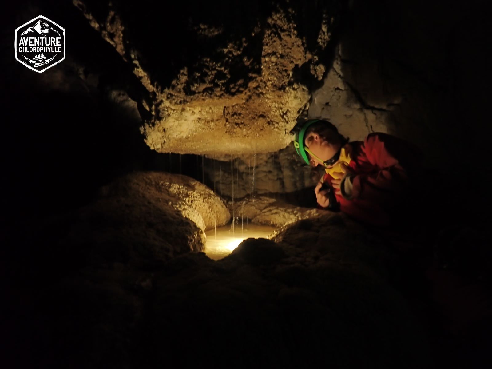 Speleologie in de grot van Eaux-chaudes