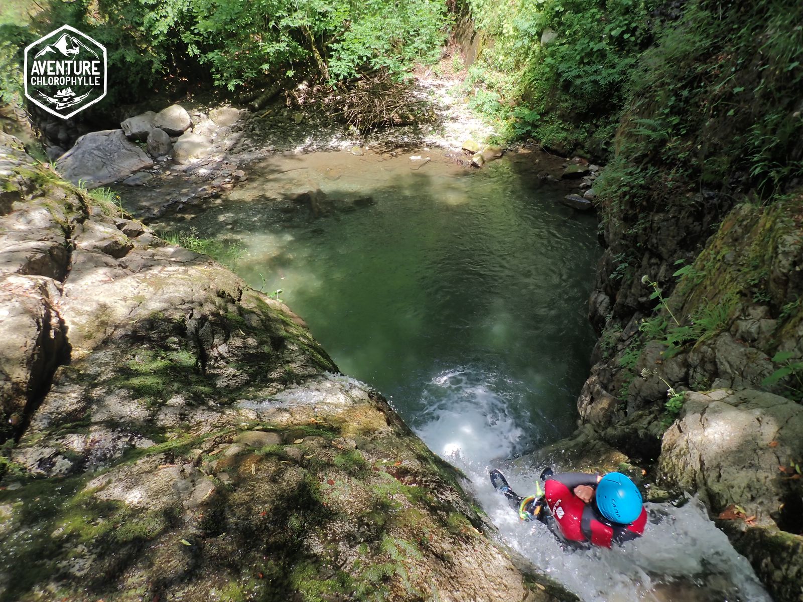 Slide in the Bious canyon at Gabas in the Ossau valley