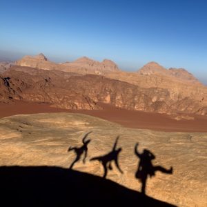 Voies d'escalade dans le Wadi Rum en Jordanie